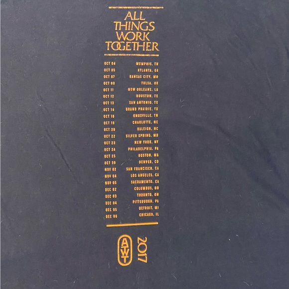 2017 Lecrae All Things Work Together Concert Tour Date/Location Shirt Small - Picture 4 of 5